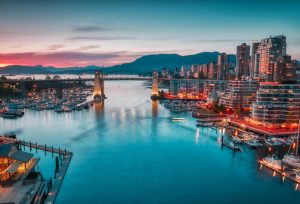 City of Vancouver waterfront at sunset, 3D modeling and collaboration for construction in a marine environment